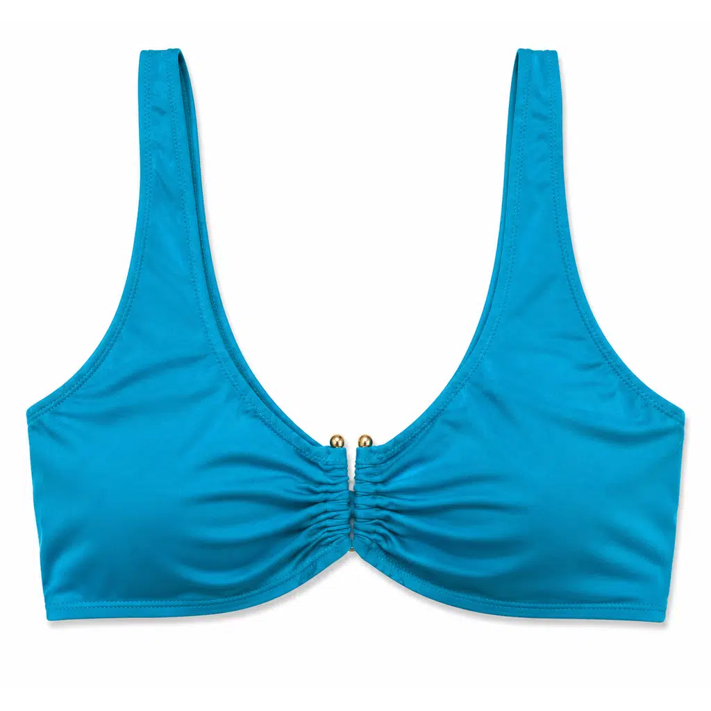 Büyük Beden U Telli Kadın Bikini Üst - Turkuaz