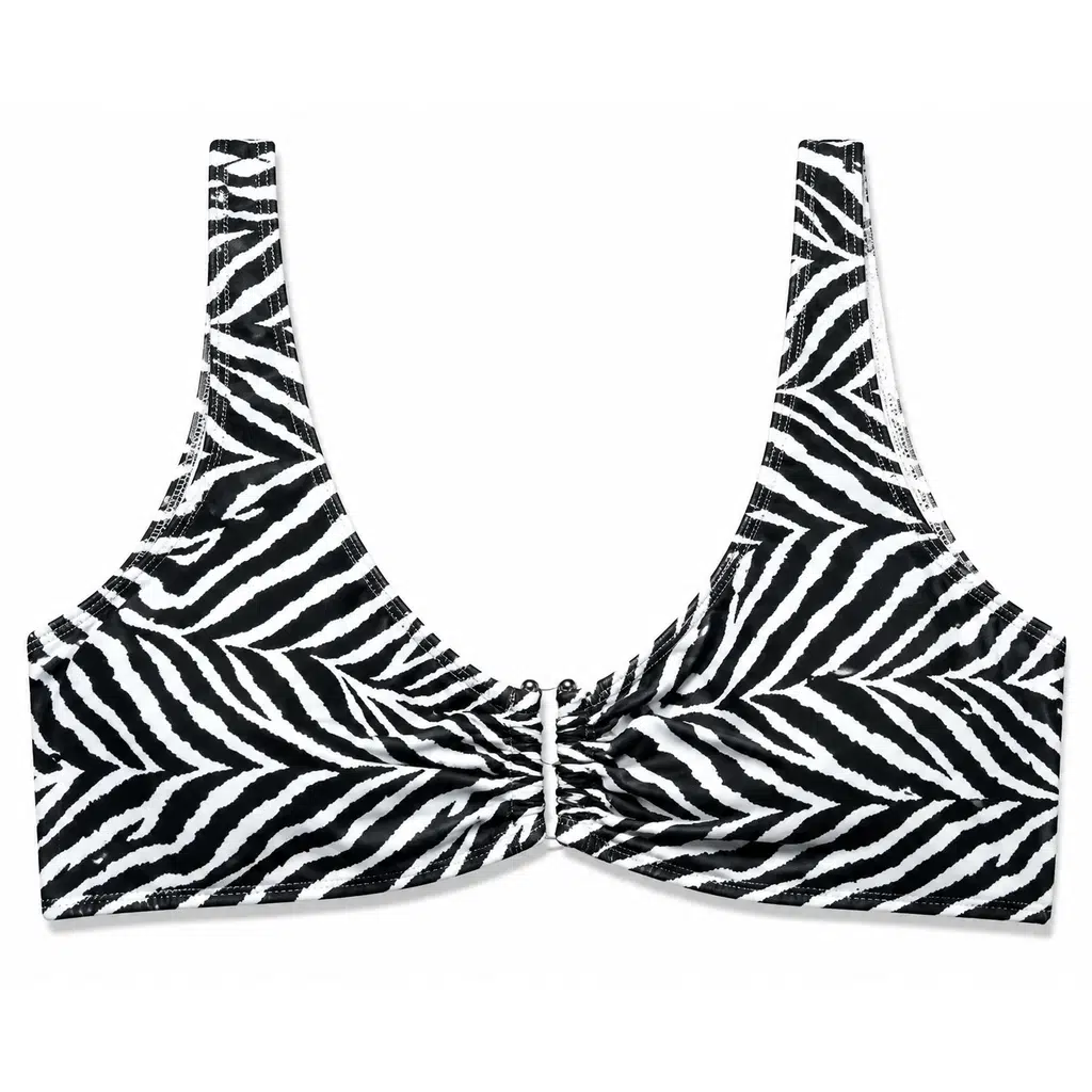 Büyük Beden U Telli Kadın Bikini Üst - Leopar