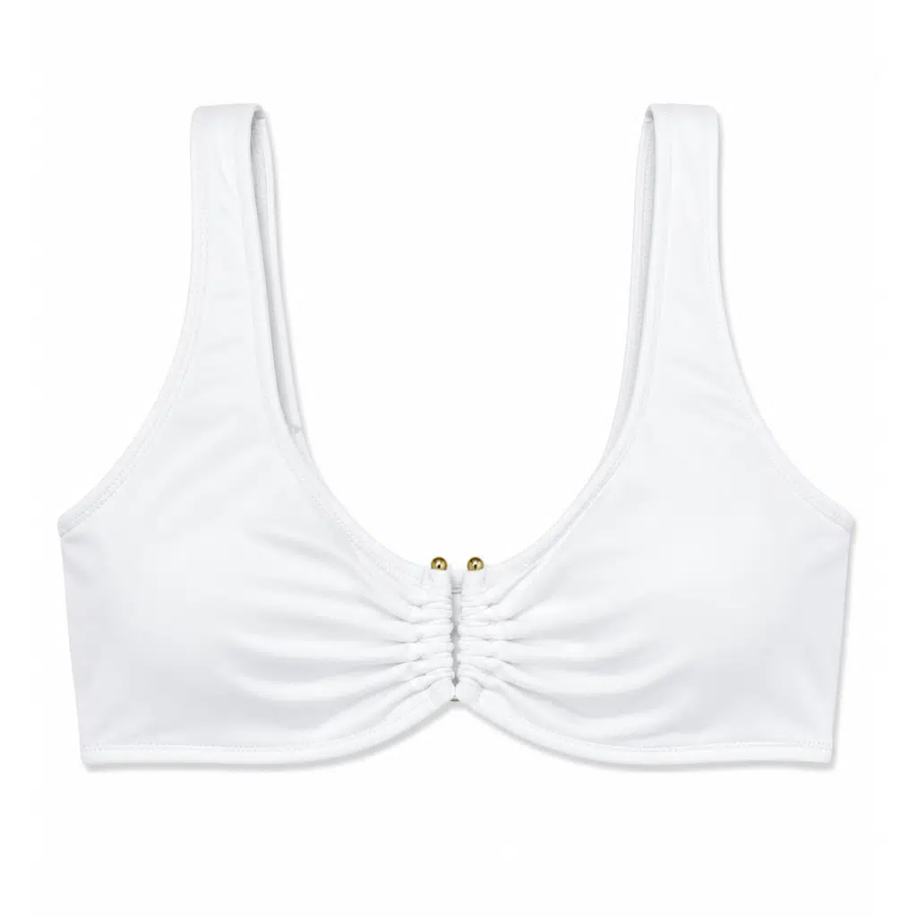 Büyük Beden U Telli Kadın Bikini Üst - Beyaz