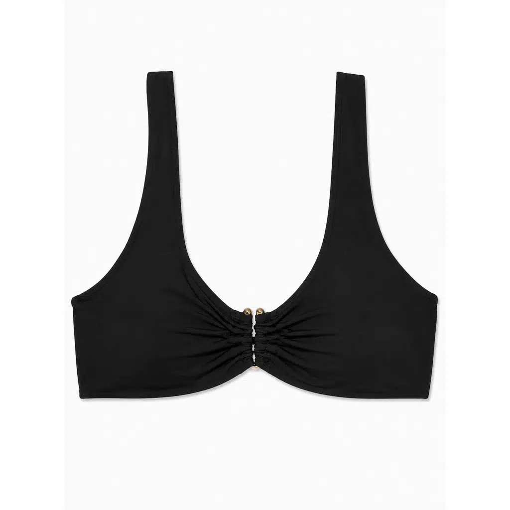 Büyük Beden U Telli Kadın Bikini Üst - Siyah