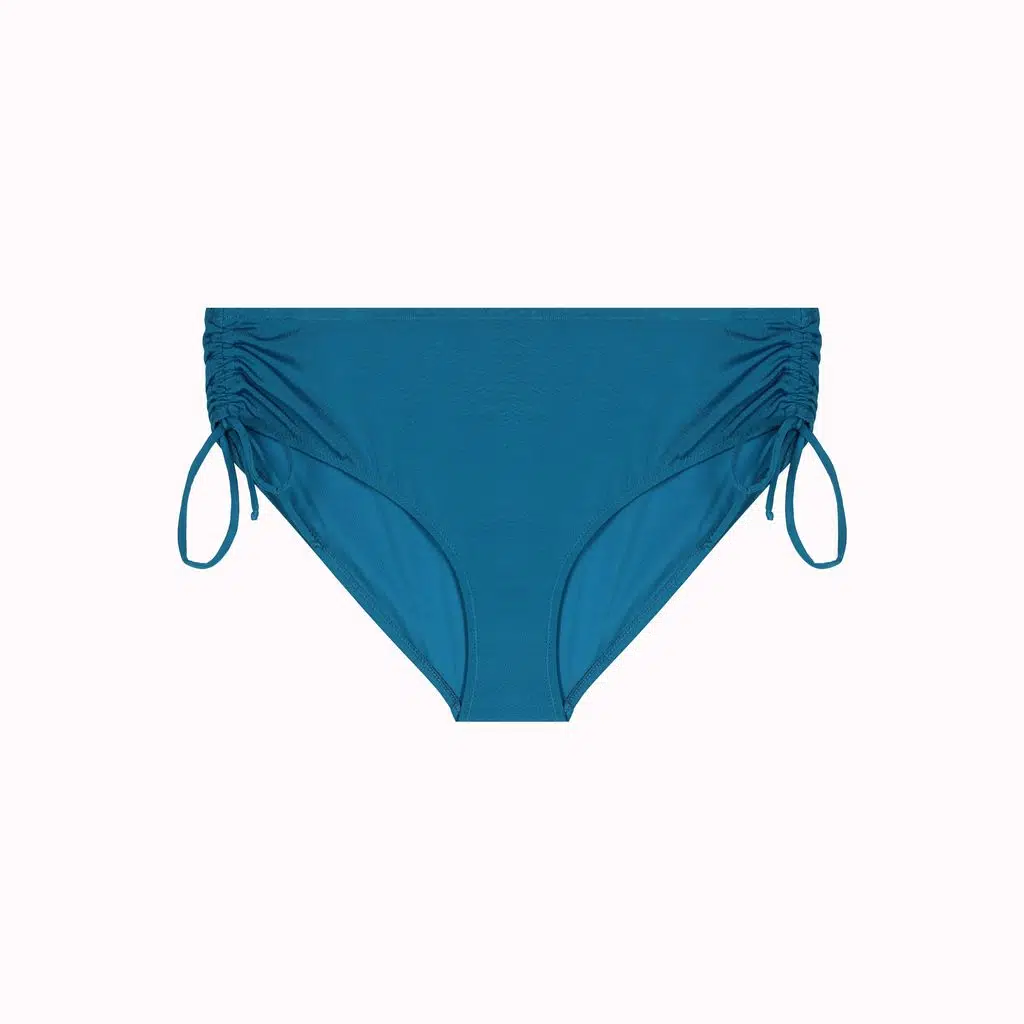 İpli Yan Bağcıklı Bikini Altı Düz Kesim - Mavi