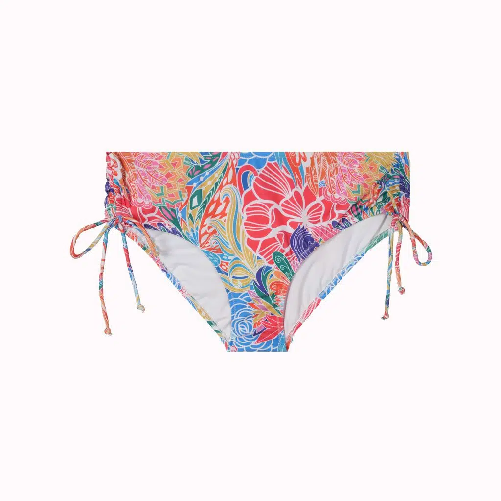 İpli Yan Bağlamalı Desenli Bikini Altı - Desenli