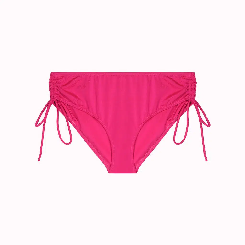 İpli Yan Bağlamalı Desenli Bikini Altı - Pembe